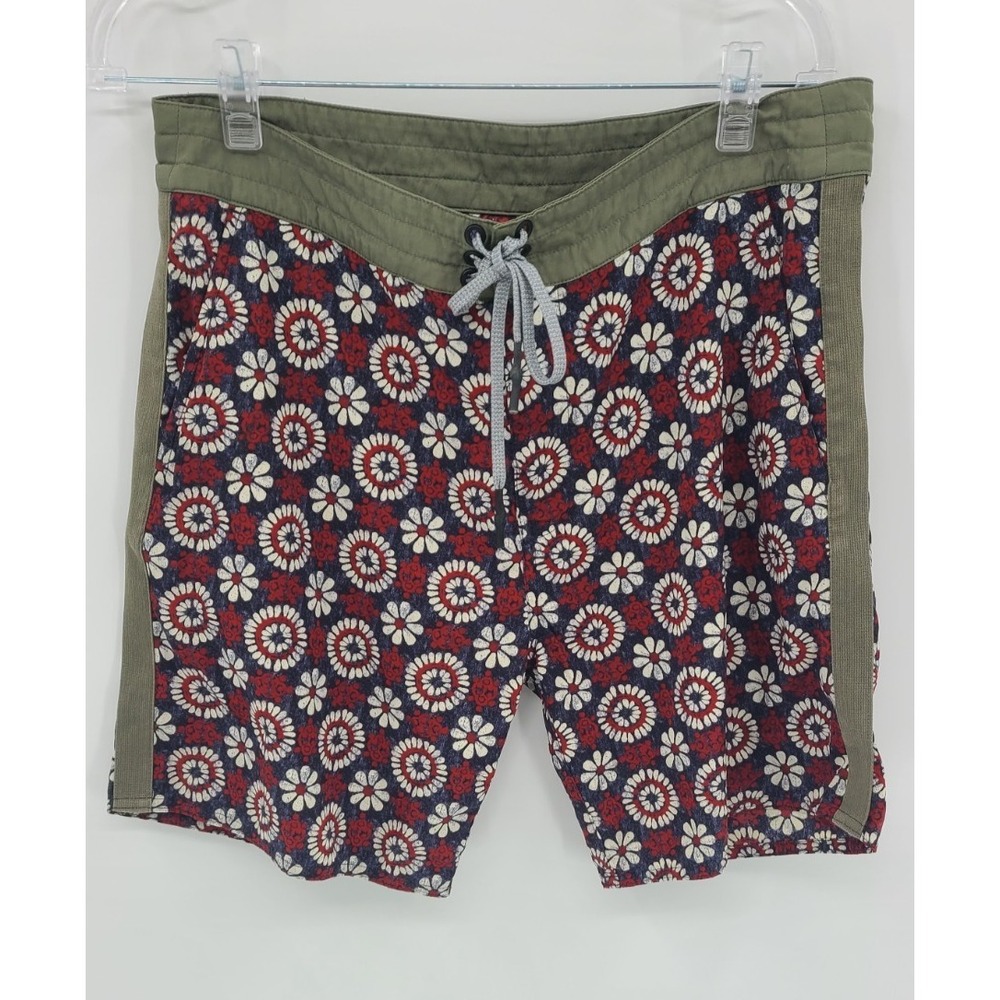 Outerknown‎ Floral Board Shorts Men  32 × 7" Trunks Surf Swim Volleyball Nylon